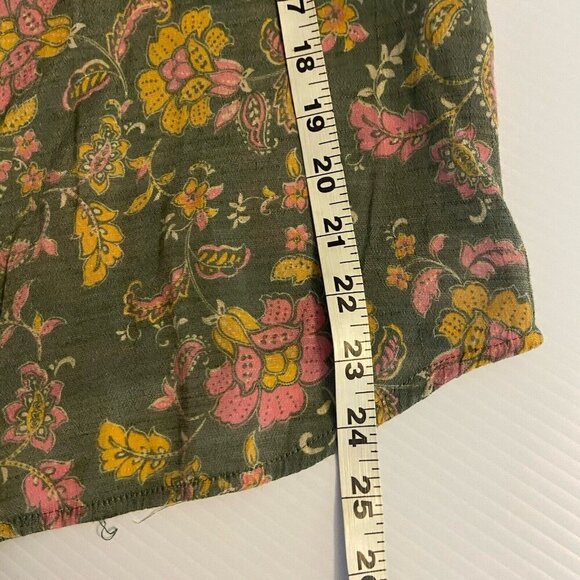 Nanette Lepore Flutter Sleeve Blouse Green Paisley & Floral Print Cottage Size M - Picture 9 of 9